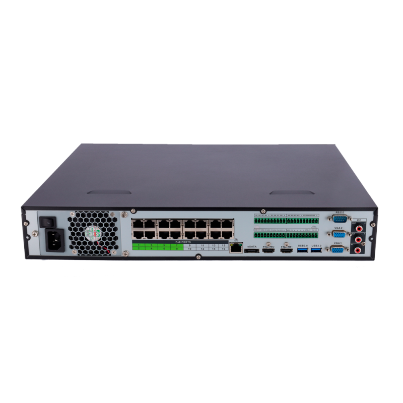 X-Security XS-NVR6432A-4K-16P-4AI Gravador NVR, 32 CH, 32 IP, 16 PoE, 12 MP, 384 Mbps, 4 HDD até 16 TB, 2 HDMI 4K e 2 VGA, IA, WEB, DSS/PSS, Smartphone e NVR - 8435325471914