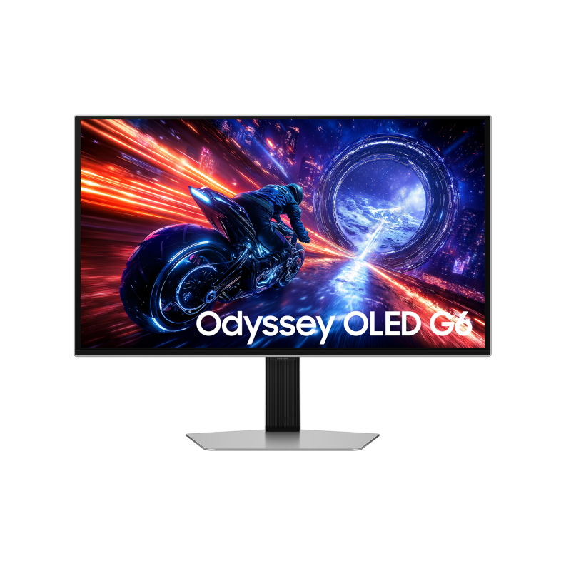 Samsung Odyssey G6 G60SF S27FG602SU QD-OLED Monitor Gaming Plano, 68,6 cm (27"), 2560 x 1440 pixels Quad HD, 500Hz, USB-C, DisplayPort, HDMI, Ajuste de Altura, Pivot, Prateado - LS27FG602SUXEN - 8806097455905