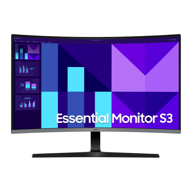 Samsung Essential S32D390GAU LCD Monitor Profissional Curvo, 81,3 cm (32"), 1920 x 1080 pixels Full HD, 100Hz, HDMI, VGA, Ajuste de inclinação, Preto - LS32D390GAUXEN - 8806095846705