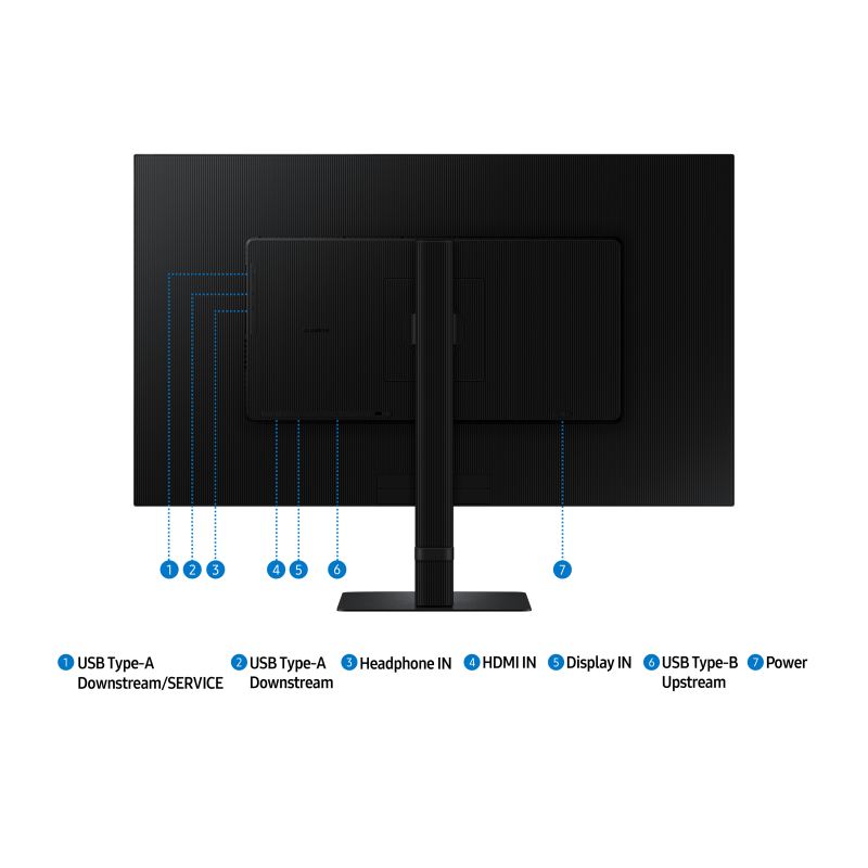 Samsung ViewFinity S6 S32D600EAU LCD Monitor Profissional Plano, 81,3 cm (32"), 2560 x 1440 pixels Quad HD, 100Hz, HDMI, DisplayPort, USB-C, Ajuste de Altura, Pivot, Preto - LS32D600EAUXEN - 8806095524672