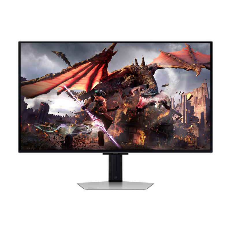 Samsung Odyssey S32DG800SU OLED Monitor Gaming Plano, 81,3 cm (32"), 3840 x 2160 pixels 4K Ultra HD, 240Hz, USB-C, DisplayPort, HDMI, Ajuste de Altura, Pivot, Altifalantes Integrados, Prateado - LS32DG800SUXEN - 8806095494142