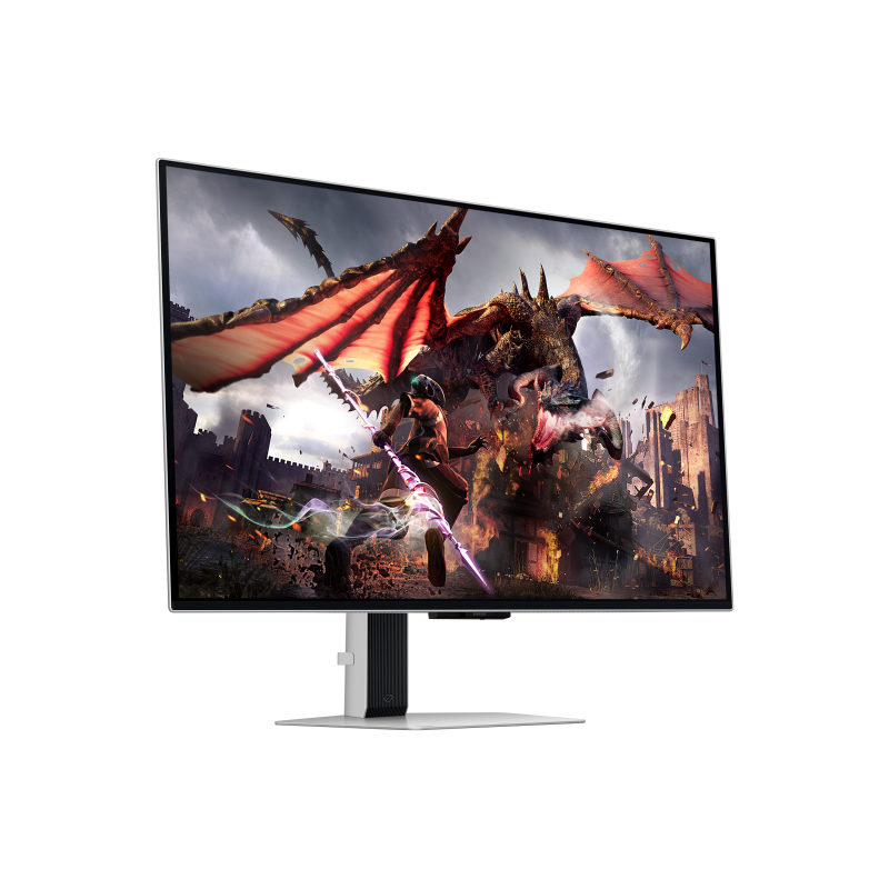 Samsung Odyssey S32DG800SU OLED Monitor Gaming Plano, 81,3 cm (32"), 3840 x 2160 pixels 4K Ultra HD, 240Hz, USB-C, DisplayPort, HDMI, Ajuste de Altura, Pivot, Altifalantes Integrados, Prateado - LS32DG800SUXEN - 8806095494142