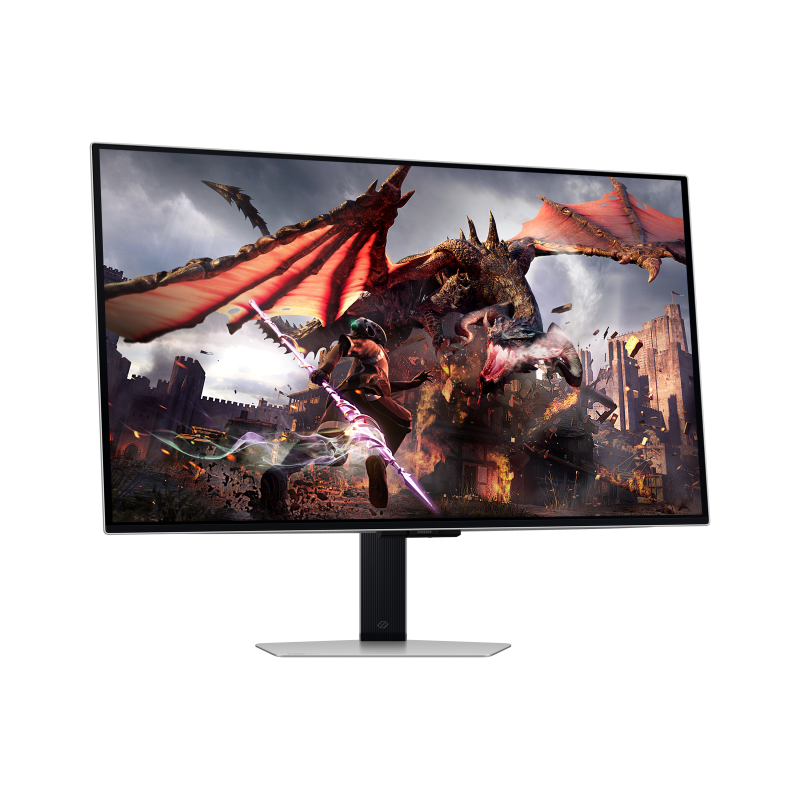 Samsung Odyssey S32DG800SU OLED Monitor Gaming Plano, 81,3 cm (32"), 3840 x 2160 pixels 4K Ultra HD, 240Hz, USB-C, DisplayPort, HDMI, Ajuste de Altura, Pivot, Altifalantes Integrados, Prateado - LS32DG800SUXEN - 8806095494142