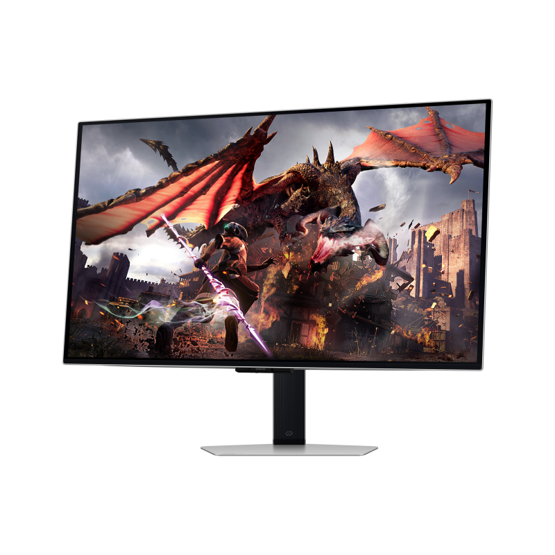 Samsung Odyssey S32DG800SU OLED Monitor Gaming Plano, 81,3 cm (32"), 3840 x 2160 pixels 4K Ultra HD, 240Hz, USB-C, DisplayPort, HDMI, Ajuste de Altura, Pivot, Altifalantes Integrados, Prateado - LS32DG800SUXEN - 8806095494142