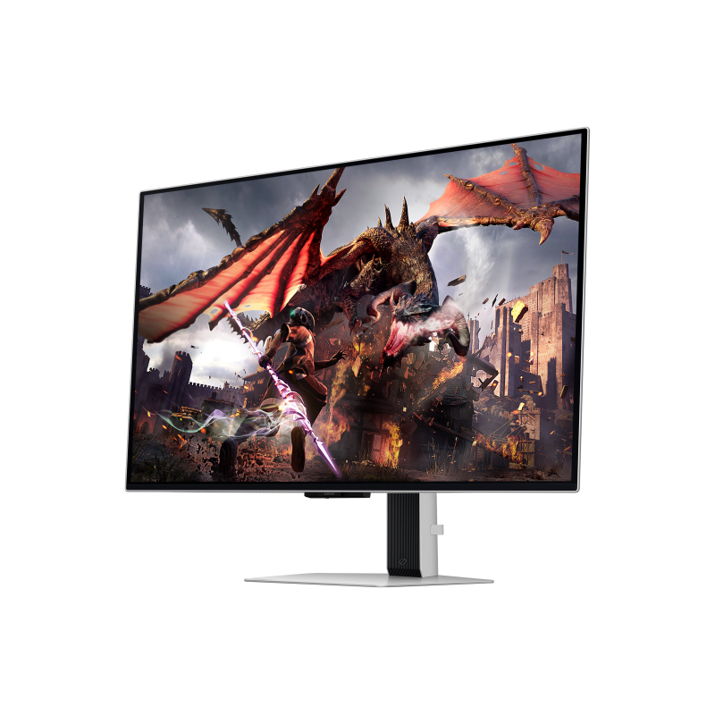 Samsung Odyssey S32DG800SU OLED Monitor Gaming Plano, 81,3 cm (32"), 3840 x 2160 pixels 4K Ultra HD, 240Hz, USB-C, DisplayPort, HDMI, Ajuste de Altura, Pivot, Altifalantes Integrados, Prateado - LS32DG800SUXEN - 8806095494142
