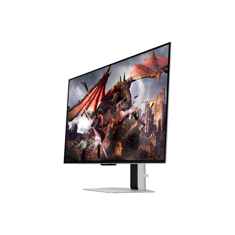 Samsung Odyssey S32DG800SU OLED Monitor Gaming Plano, 81,3 cm (32"), 3840 x 2160 pixels 4K Ultra HD, 240Hz, USB-C, DisplayPort, HDMI, Ajuste de Altura, Pivot, Altifalantes Integrados, Prateado - LS32DG800SUXEN - 8806095494142