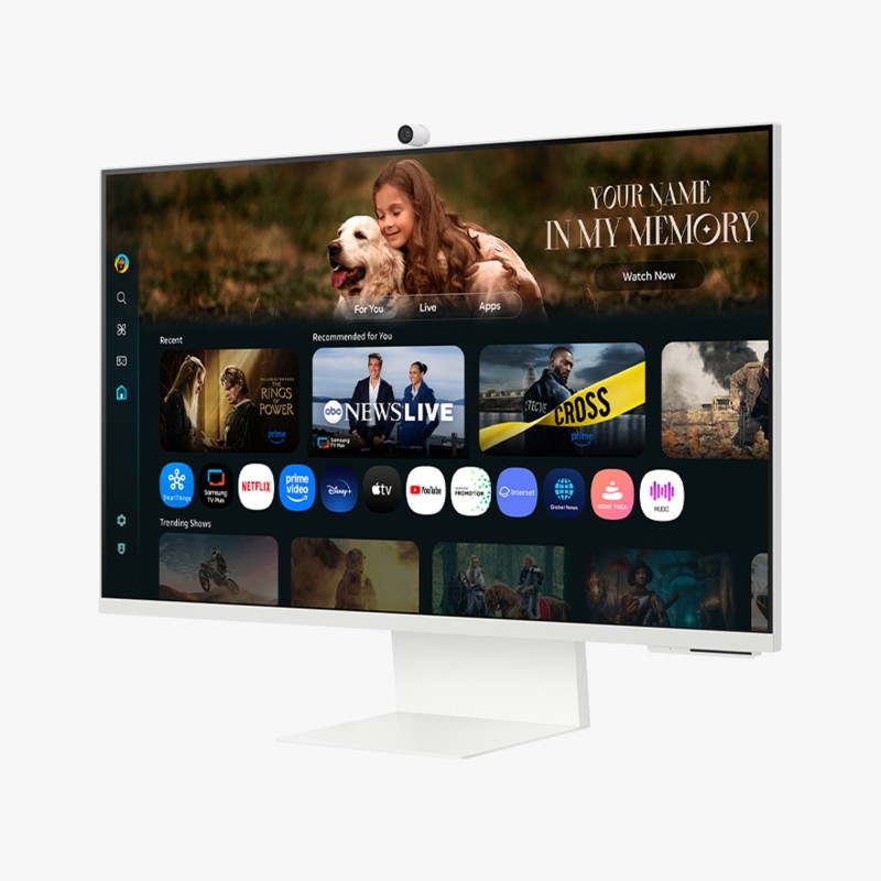 Samsung M8 M80F S32FM801UU VA Monitor Plano, 81,3 cm (32"), 3840 x 2160 pixels 4K Ultra HD, Smart TV, 60Hz, USB-C, HDMI, Ajuste de Altura, Pivot, Altifalantes Integrados, Branco - LS32FM801UUXEN - 8806097118763