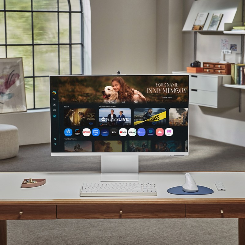 Samsung M8 M80F S32FM801UU VA Monitor Plano, 81,3 cm (32"), 3840 x 2160 pixels 4K Ultra HD, Smart TV, 60Hz, USB-C, HDMI, Ajuste de Altura, Pivot, Altifalantes Integrados, Branco - LS32FM801UUXEN - 8806097118763