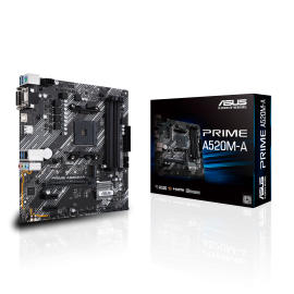 ASUS PRIME A520M-A II-CSM Motherboard AMD A520 Socket AM4 DDR4 micro ATX PCIe 3.0 M.2 - 90MB17H0-M0EAYC - 4711081135395