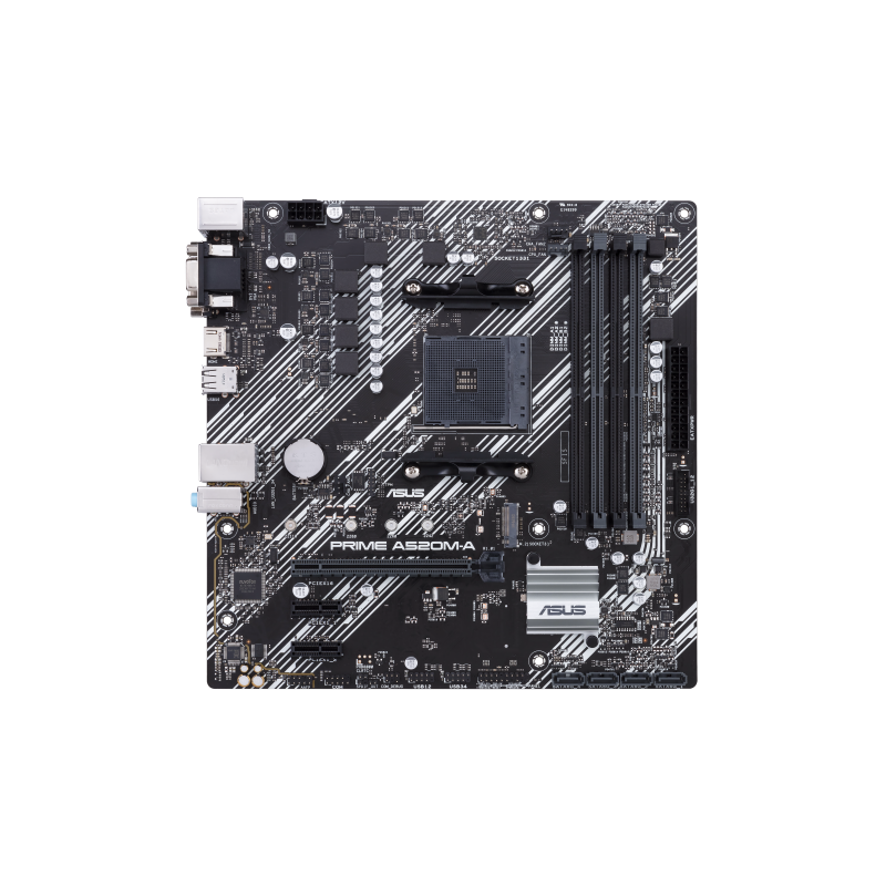 ASUS PRIME A520M-A II-CSM Motherboard AMD A520 Socket AM4 DDR4 micro ATX PCIe 3.0 M.2 - 90MB17H0-M0EAYC - 4711081135395