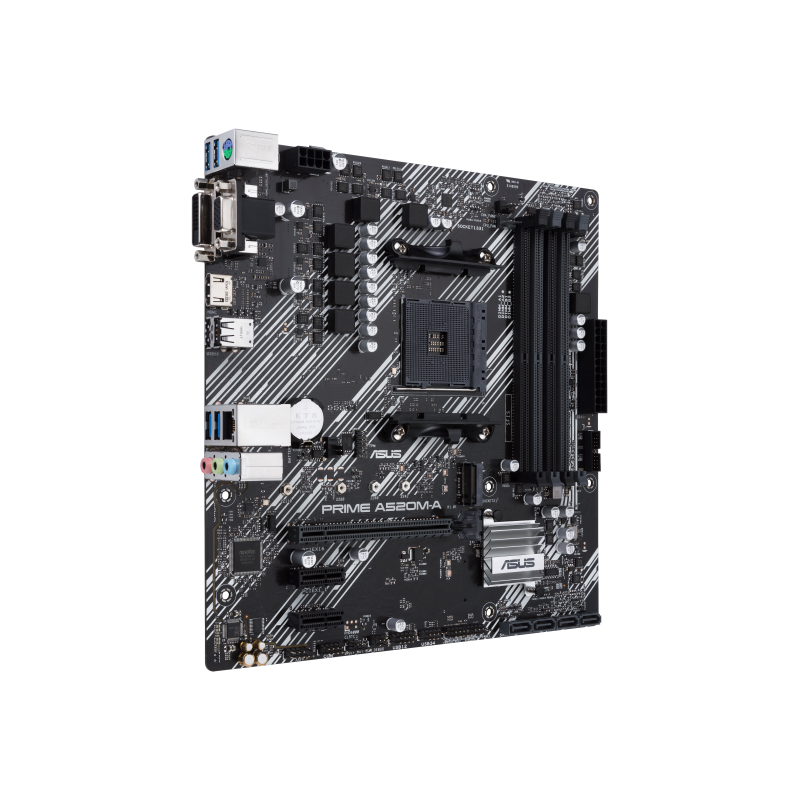 ASUS PRIME A520M-A II-CSM Motherboard AMD A520 Socket AM4 DDR4 micro ATX PCIe 3.0 M.2 - 90MB17H0-M0EAYC - 4711081135395