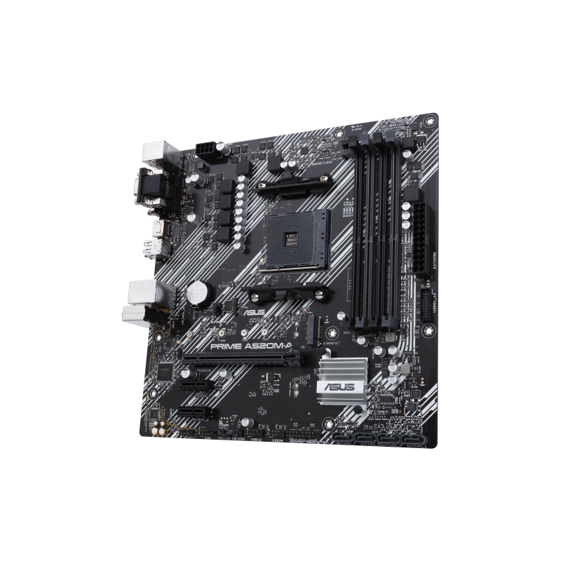 ASUS PRIME A520M-A II-CSM Motherboard AMD A520 Socket AM4 DDR4 micro ATX PCIe 3.0 M.2 - 90MB17H0-M0EAYC - 4711081135395
