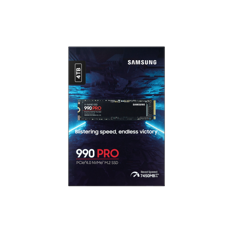 Samsung 990 PRO 4 TB Disco SSD PCIe 4.0 NVMe M.2 2280 V-NAND TLC - MZ-V9P4T0BW - 8806094947205