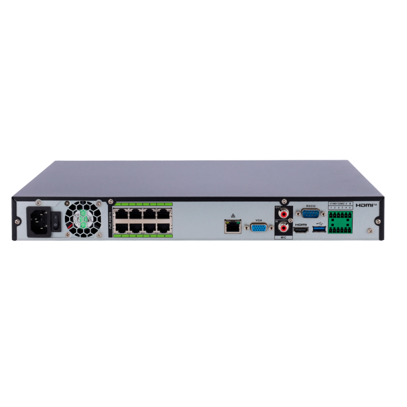 X-Security XS-NVR6232A-8P-WIZ Gravador NVR, 32 CH, 32 IP, 8 PoE, 32 MP, 384 Mbps, 2 HDD até 16 TB, HDMI 4K e VGA, IA, WizSense, Metadados e AcuPick - 8435325487205
