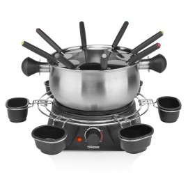 Tristar FO-1109 Fondue Elétrico para 8 Pessoas, 1,3 L, 1400 W, Temperatura Regulável, Preto, Inox - 8713016071484