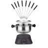 Tristar FO-1109 Fondue Elétrico para 8 Pessoas, 1,3 L, 1400 W, Temperatura Regulável, Preto, Inox - 8713016071484