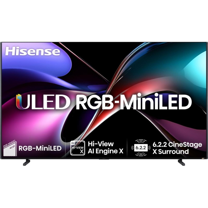 Hisense 100UXQ RGB-MiniLED Smart TV Plano 254 cm (100") 4K Ultra HD, Smart TV, Wi-Fi, Ethernet, LAN, Bluetooth, Preto Cinzento - 6942351425764