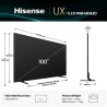 Hisense 100UXQ RGB-MiniLED Smart TV Plano 254 cm (100") 4K Ultra HD, Smart TV, Wi-Fi, Ethernet, LAN, Bluetooth, Preto Cinzento - 6942351425764