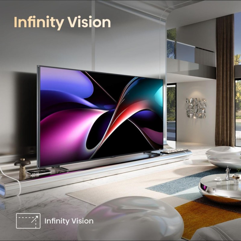 Hisense 100UXQ RGB-MiniLED Smart TV Plano 254 cm (100") 4K Ultra HD, Smart TV, Wi-Fi, Ethernet, LAN, Bluetooth, Preto Cinzento - 6942351425764