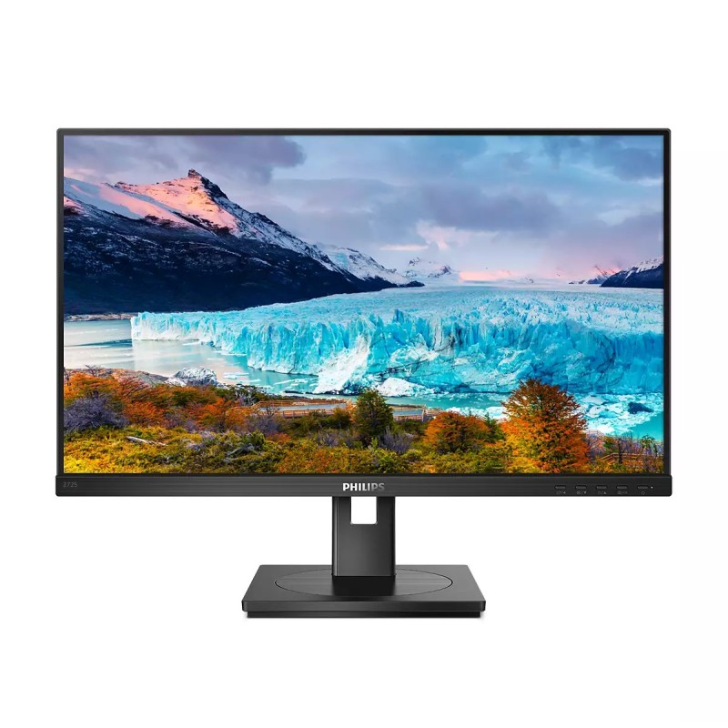 Philips S-Line 272S1AE LCD Monitor Profissional Plano, 68,6 cm (27"), 1920 x 1080 pixels Full HD, 75Hz, HDMI, DisplayPort, Ajuste de Altura, Pivot, Altifalantes Integrados, Preto - 272S1AE/00 - 8712581767273