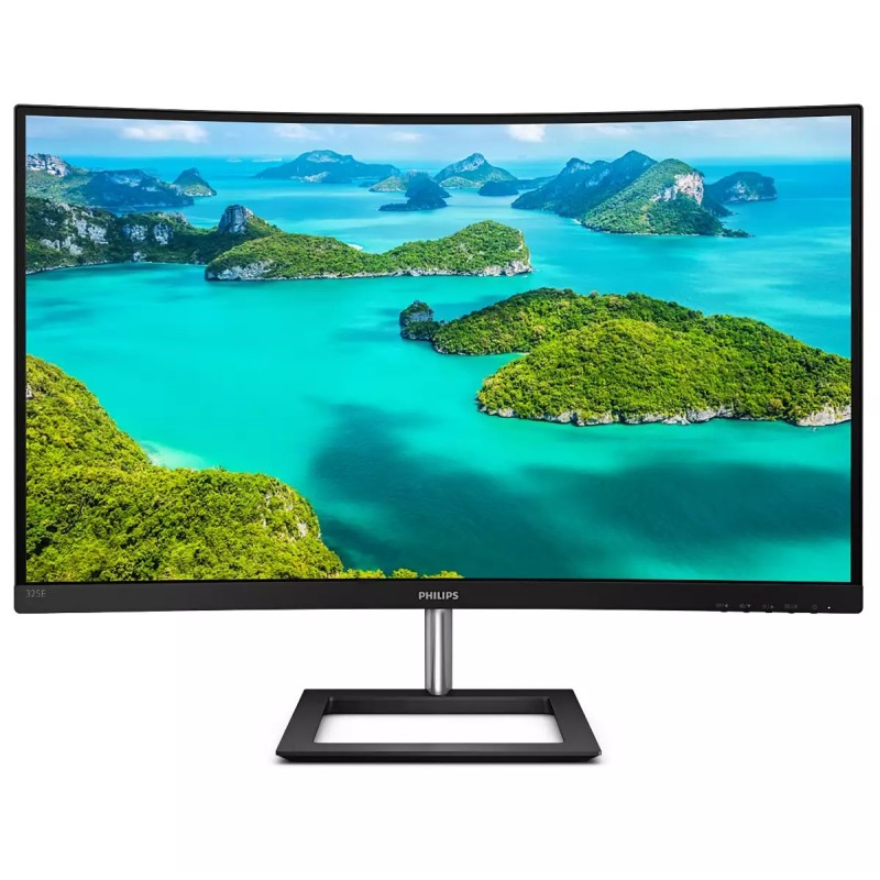 Philips E-Line 325E1C LCD Monitor Profissional Curvo, 80 cm (31.5"), 2560 x 1440 pixels Quad HD, 75Hz, HDMI, DisplayPort, AMD FreeSync, Ajuste de Inclinação, Preto - 325E1C/00 - 8712581758493