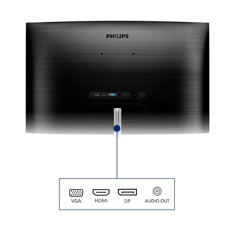 Philips E-Line 325E1C LCD Monitor Profissional Curvo, 80 cm (31.5"), 2560 x 1440 pixels Quad HD, 75Hz, HDMI, DisplayPort, AMD FreeSync, Ajuste de Inclinação, Preto - 325E1C/00 - 8712581758493