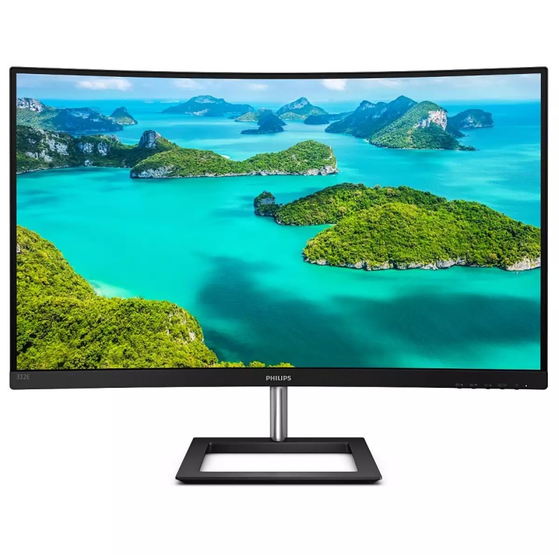 Philips E-Line 322E1C LCD Monitor Profissional Curvo, 80 cm (31.5"), 1920 x 1080 pixels Full HD, 75Hz, HDMI, DisplayPort, Preto - 322E1C/00 - 8712581758479
