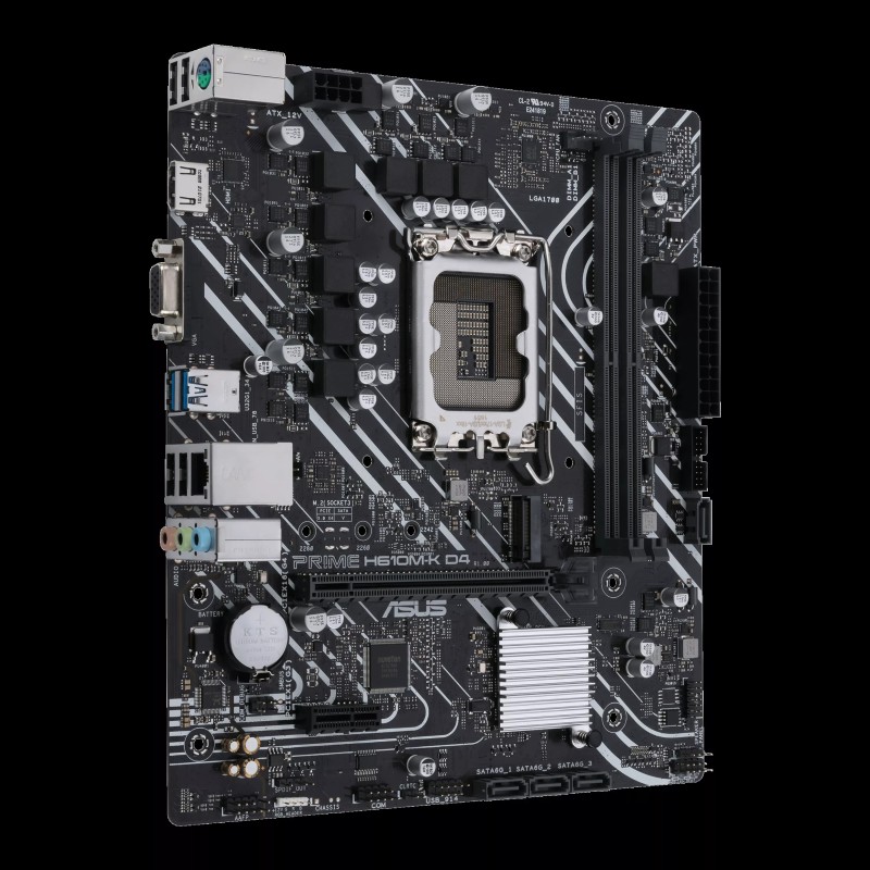 ASUS PRIME H610M-K D4 Motherboard Intel H610 Socket LGA1700 DDR4 micro ATX PCIe 4.0 M.2 - 90MB1A10-M0EAY0 - 4711081565499