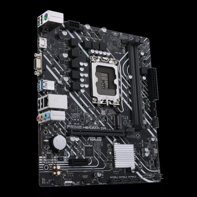 ASUS PRIME H610M-K D4 Motherboard Intel H610 Socket LGA1700 DDR4 micro ATX PCIe 4.0 M.2 - 90MB1A10-M0EAY0 - 4711081565499
