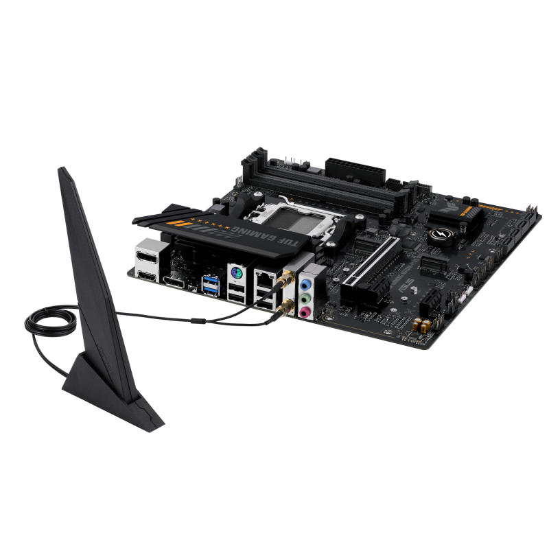 ASUS TUF GAMING A620M-PLUS WIFI Motherboard AMD A620 Socket AM5 DDR5 micro ATX PCIe 4.0 M.2 Wi-Fi - 90MB1F00-M0EAY0 - 4711387164266