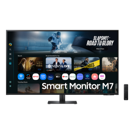 Samsung M7 M70F S43FM700UU LCD Monitor Plano, 109,2 cm (43"), 3840 x 2160 pixels 4K Ultra HD, Smart TV, 60Hz, USB-C, HDMI, Altifalantes Integrados, Preto - LS43FM700UUXEN - 8806097316008
