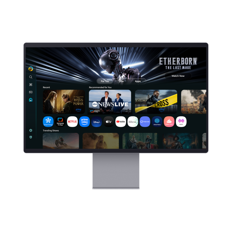 Samsung M9 M90SF S32FM900SU QD-OLED Monitor Gaming Plano, 81,3 cm (32"), 3840 x 2160 pixels 4K Ultra HD, Smart TV, 165Hz, USB-C, DisplayPort, HDMI, Ajuste de Altura, Pivot, Altifalantes Integrados, Prateado - LS32FM900SUXEN - 8806097342847