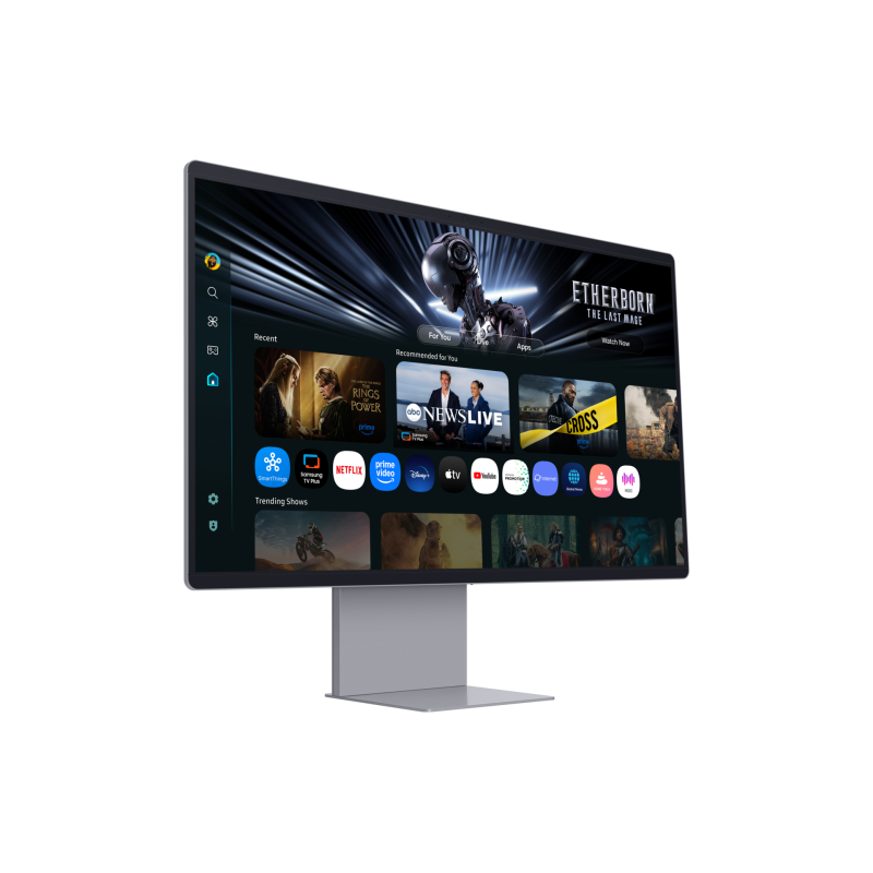 Samsung M9 M90SF S32FM900SU QD-OLED Monitor Gaming Plano, 81,3 cm (32"), 3840 x 2160 pixels 4K Ultra HD, Smart TV, 165Hz, USB-C, DisplayPort, HDMI, Ajuste de Altura, Pivot, Altifalantes Integrados, Prateado - LS32FM900SUXEN - 8806097342847