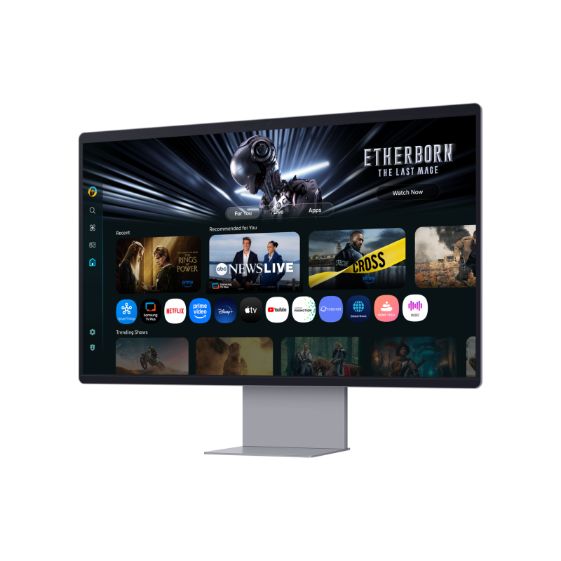Samsung M9 M90SF S32FM900SU QD-OLED Monitor Gaming Plano, 81,3 cm (32"), 3840 x 2160 pixels 4K Ultra HD, Smart TV, 165Hz, USB-C, DisplayPort, HDMI, Ajuste de Altura, Pivot, Altifalantes Integrados, Prateado - LS32FM900SUXEN - 8806097342847
