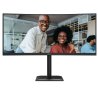 AOC CU34E4CV LED Monitor Profissional Curvo, 86,4 cm (34"), 3440 x 1440 pixels UltraWide Quad HD, 120Hz, HDMI, DisplayPort, Ajuste de Altura, Altifalantes Integrados, Preto - 4038986112864