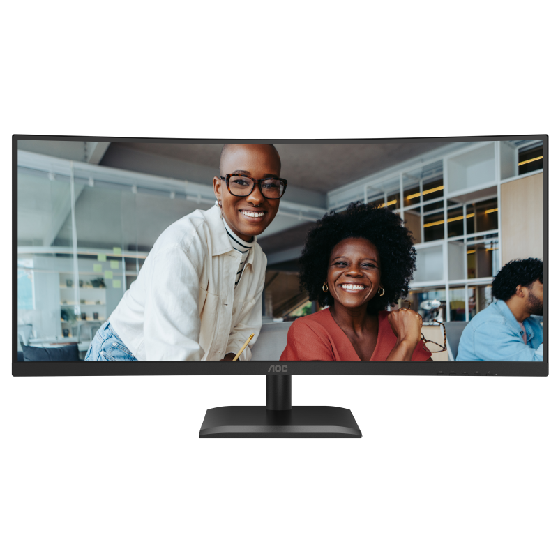 AOC CU34E4CV LED Monitor Profissional Curvo, 86,4 cm (34"), 3440 x 1440 pixels UltraWide Quad HD, 120Hz, HDMI, DisplayPort, Ajuste de Altura, Altifalantes Integrados, Preto - 4038986112864