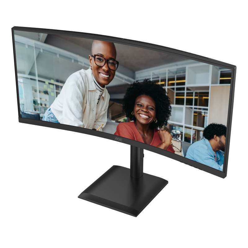 AOC CU34E4CV LED Monitor Profissional Curvo, 86,4 cm (34"), 3440 x 1440 pixels UltraWide Quad HD, 120Hz, HDMI, DisplayPort, Ajuste de Altura, Altifalantes Integrados, Preto - 4038986112864