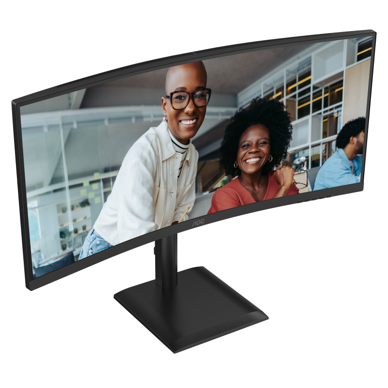 AOC CU34E4CV LED Monitor Profissional Curvo, 86,4 cm (34"), 3440 x 1440 pixels UltraWide Quad HD, 120Hz, HDMI, DisplayPort, Ajuste de Altura, Altifalantes Integrados, Preto - 4038986112864