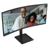 AOC CU34E4CV LED Monitor Profissional Curvo, 86,4 cm (34"), 3440 x 1440 pixels UltraWide Quad HD, 120Hz, HDMI, DisplayPort, Ajuste de Altura, Altifalantes Integrados, Preto - 4038986112864