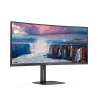 AOC V5 CU34V5C BK LED Monitor Profissional Curvo, 86,4 cm (34"), 3440 x 1440 pixels Wide Quad HD, 100Hz, USB-C, DisplayPort, HDMI, Ajuste de Altura, Altifalantes Integrados, Preto - CU34V5C/BK - 4038986110198