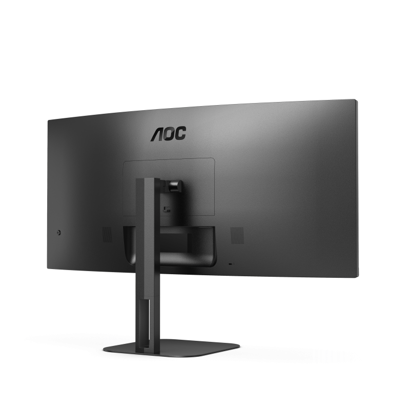 AOC V5 CU34V5C BK LED Monitor Profissional Curvo, 86,4 cm (34"), 3440 x 1440 pixels Wide Quad HD, 100Hz, USB-C, DisplayPort, HDMI, Ajuste de Altura, Altifalantes Integrados, Preto - CU34V5C/BK - 4038986110198