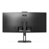 AOC V5 CU34V5CW BK LED Monitor Profissional Curvo, 86,4 cm (34"), 3440 x 1440 pixels Wide Quad HD, 100Hz, USB-C, DisplayPort, HDMI, Ajuste de Altura, Altifalantes Integrados, Webcam, Preto - CU34V5CW/BK - 4038986110273