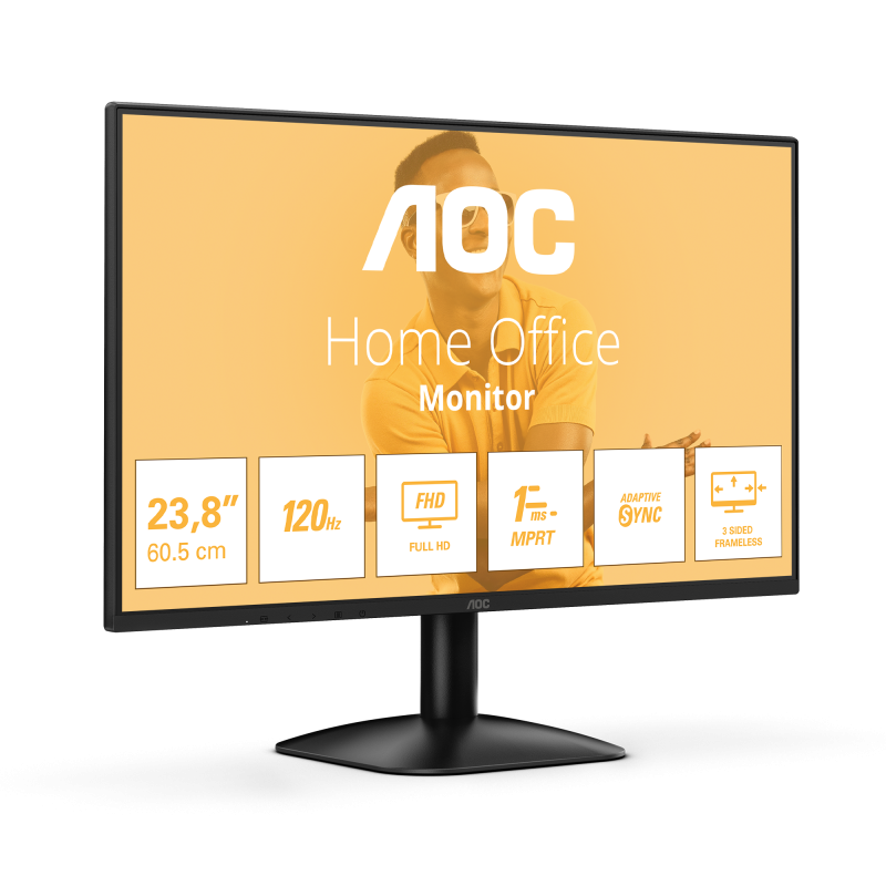 AOC 24B31H IPS Monitor Plano, 60,5 cm (23.8"), 1920 x 1080 pixels Full HD, 120Hz, HDMI, Preto - 4038986142199