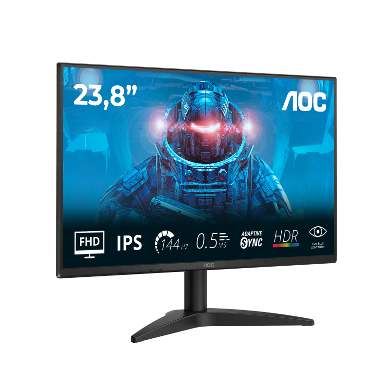 AOC B3 24B36X LED Monitor Gaming Plano, 60,5 cm (23.8"), 1920 x 1080 pixels Full HD, 144Hz, HDMI, DisplayPort, Preto - 4038986143073