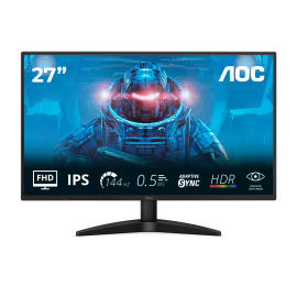 AOC B3 27B36X LED Monitor Gaming Plano, 68,6 cm (27"), 1920 x 1080 pixels Full HD, 144Hz, HDMI, DisplayPort, Preto - 4038986183086