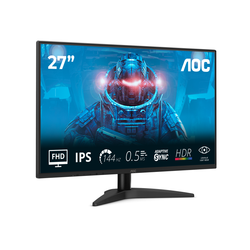 AOC B3 27B36X LED Monitor Gaming Plano, 68,6 cm (27"), 1920 x 1080 pixels Full HD, 144Hz, HDMI, DisplayPort, Preto - 4038986183086