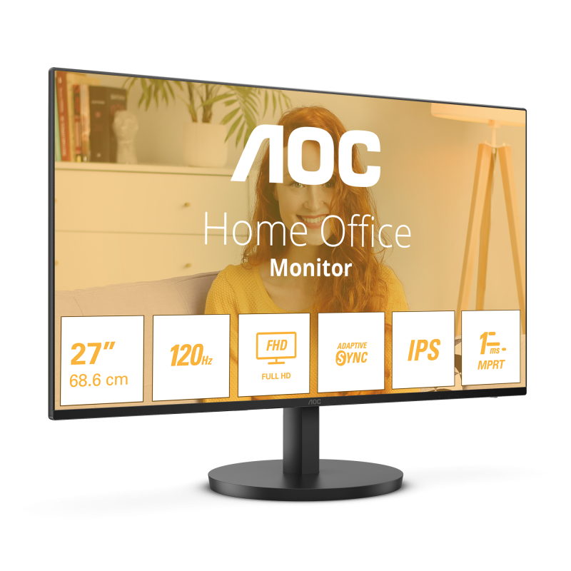AOC B3 27B3HA2 LED Monitor Plano, 68,6 cm (27"), 1920 x 1080 pixels Full HD, 120Hz, HDMI, Altifalantes Integrados, Preto - 4038986181532