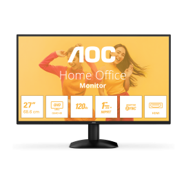AOC B3 Q27B35S3 LED Monitor Plano, 68,6 cm (27"), 2560 x 1440 pixels Quad HD, 120Hz, USB-C, DisplayPort, HDMI, Preto - 4038986182768