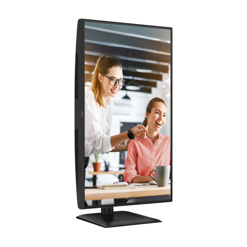 AOC E4 Q27E4CV LED Monitor Profissional Plano, 68,6 cm (27"), 2560 x 1440 pixels Quad HD, 120Hz, USB-C, DisplayPort, HDMI, Ajuste de Altura, Pivot, Altifalantes Integrados, Preto - 4038986182829