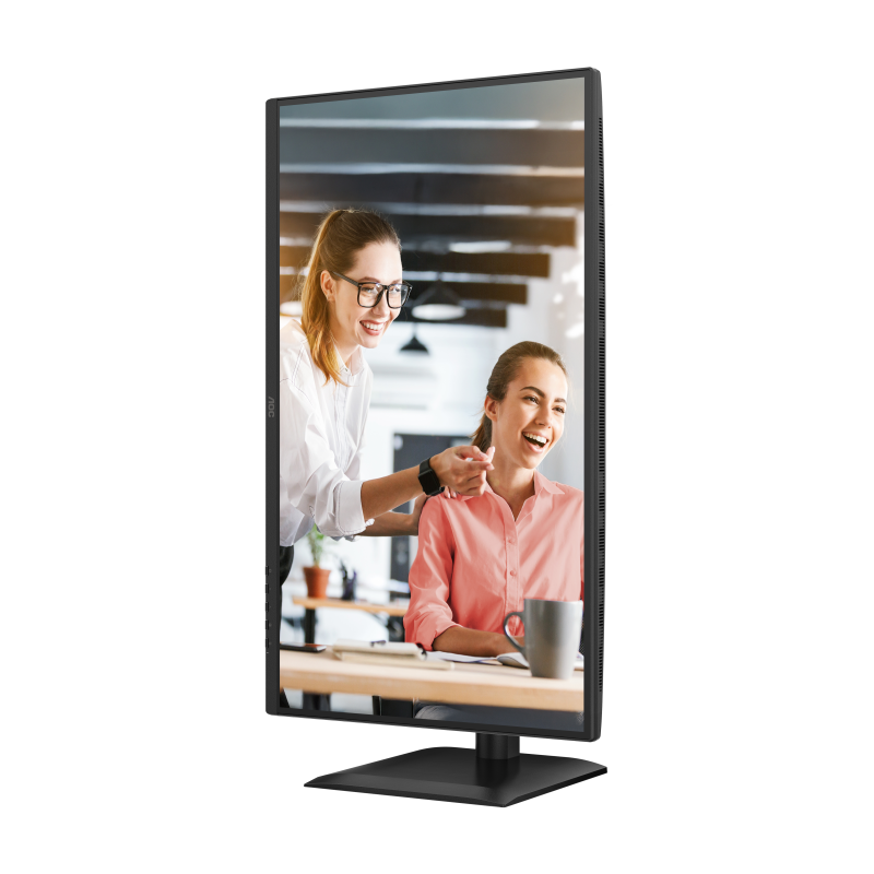AOC E4 Q27E4CV LED Monitor Profissional Plano, 68,6 cm (27"), 2560 x 1440 pixels Quad HD, 120Hz, USB-C, DisplayPort, HDMI, Ajuste de Altura, Pivot, Altifalantes Integrados, Preto - 4038986182829